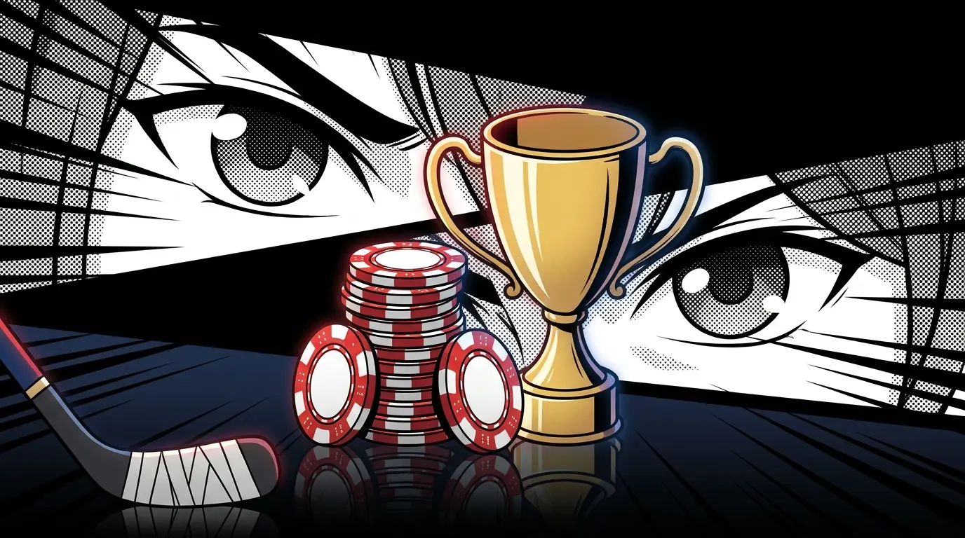 Poker chips and trophy representing risk-free betting rewards