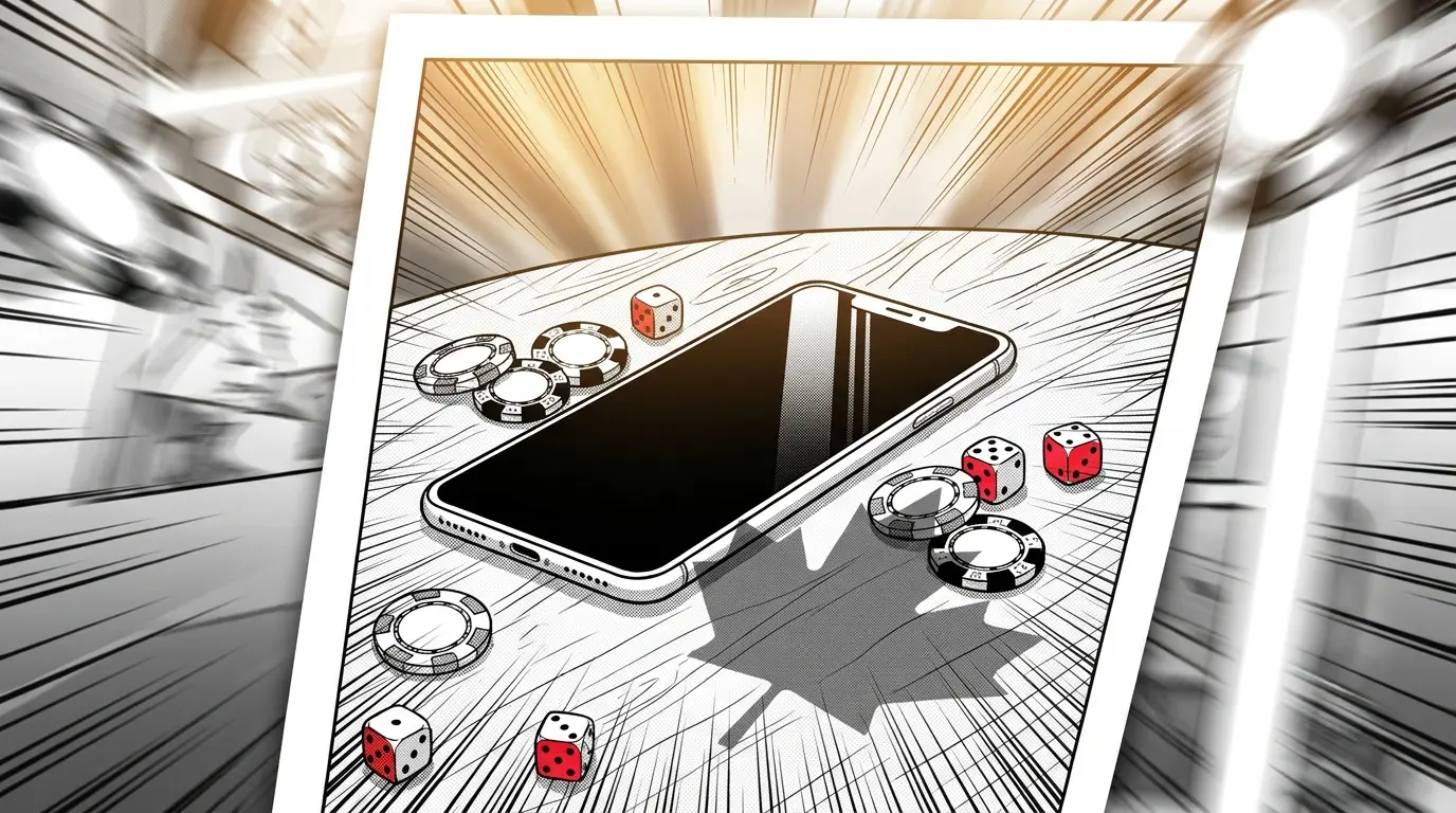 Smartphone with casino chips representing Canadian betting apps
