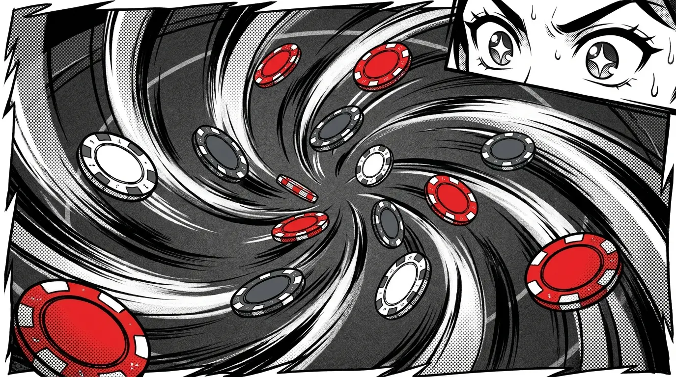 Casino chips in motion blur pattern suggesting fast payouts