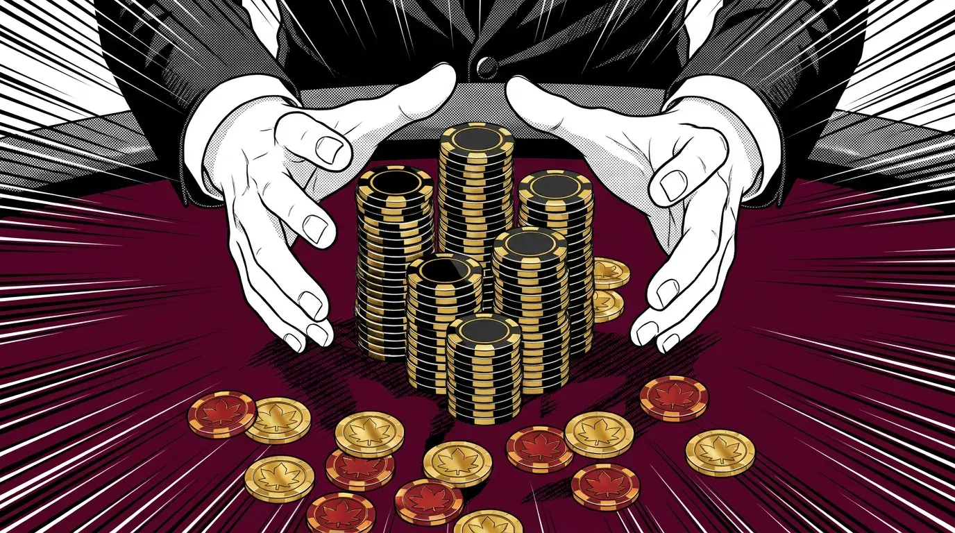 Stacks of high-value casino chips on premium felt gaming table