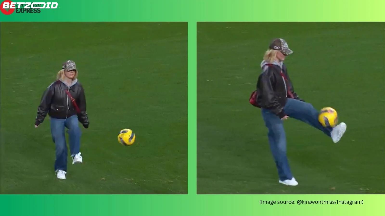 Sydney Sweeney's Impressive Football Skills Go Viral at Sporting CP Match